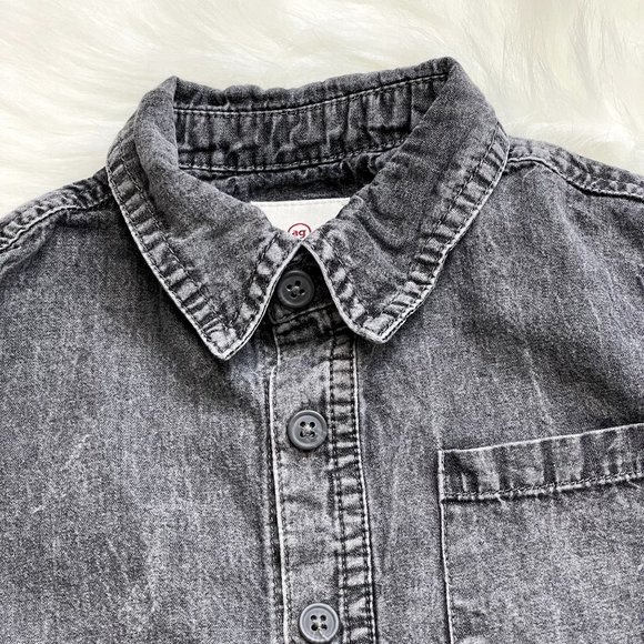 AG Adriano Goldschmied Kids Toddle's 2T Grey Denim Jean Shirt Button Down - Picture 7 of 7